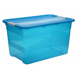 Plastový box Crystal 52 l, svěží modrý, 59,5x39,5x34 cm - POSLEDNÍCH 5 KS
