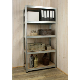 Helios Kovový regál 5 políc 196 x 100 x 30 cm nosnosť 175 kg