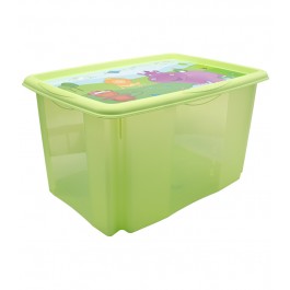 Plastový box Hippo, 45 l, zelený s víkem, 55x39,5x29,5 cm - POSLEDNÍCH 5 KS