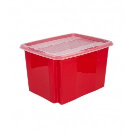 Plastový box Colours, 30 l, červený s víkem - POSLEDNÍCH 7 KS