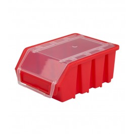 Box na drobný materiál s víkem, malý, červený
