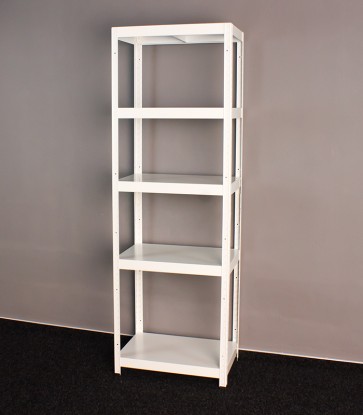 Kovový regál Vega, 5 polic, 180x60x40 cm, 130 kg, bílý