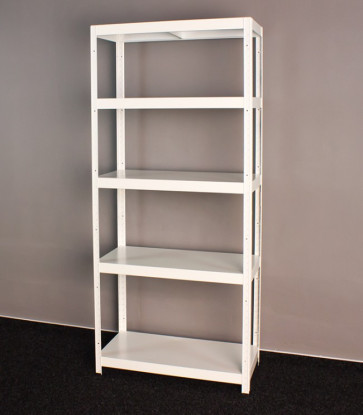 Kovový regál Vega, 5 polic, 180x100x40 cm, 130 kg, bílý