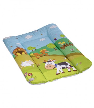 Dětská přebalovací podložka ve světle zelené barvě s motivem Funny Farm - 70x50x5 cm   POSLEDNÍ 2 KS