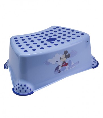 Dětský taburet v modré barvě s motivem Mickey - 40x28x14 cm - POSLEDNÍ 4 KS