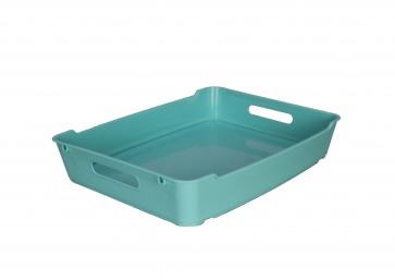 Plastový box LOFT A4, světle modrý, 37x28x6,5 cm - POSLEDNÍ 2 KS