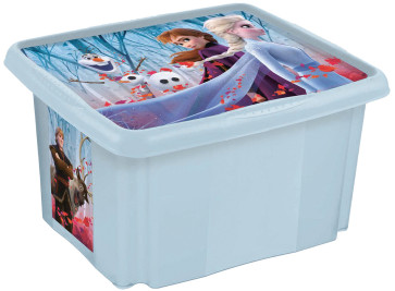 Plastový box Frozen, 15 l, světle modrý s víkem, 38 x 28,5 x 20,5 cm