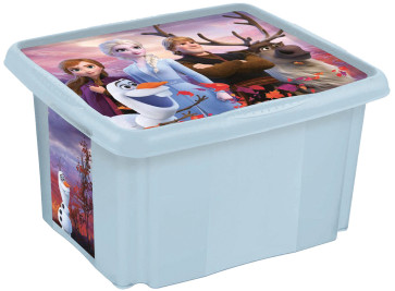 Plastový box Frozen, 30 l, světle modrý s víkem, 45 x 35 x 27 cm