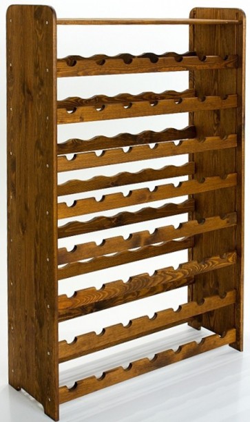 Regál na víno Rack, na 56 lahví, odstín Lazur - palisandr, 118x72x27 cm