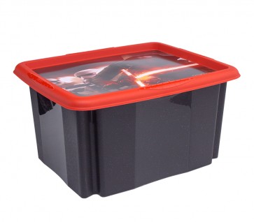 Plastový box Star Wars, 24 l, černý s víkem, 41x34x22 cm