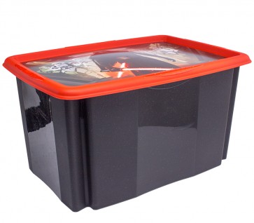 Plastový box Star Wars, 45 l, černý s víkem, 55x39,5x29,5 cm