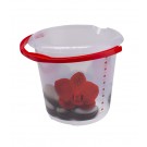 Plastový kbelík Fashion "Červený lotos", 30x28 cm, Objem 10l - POSLEDNÍ 1 KS