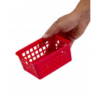 Plastový košík, A7 červený, 14x11x6 cm 