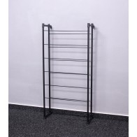 Kovový botník Praktik, černý, 92x46x21 cm, 14 párů bot