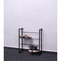 Kovový botník Praktik, černý, 55x46x21 cm, 8 párů bot