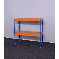 Kovový regál Galaxy, 2 police, 90x100x50 cm, 250 kg, modro oranžový