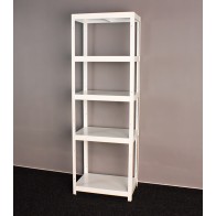 Kovový regál Vega, 5 polic, 180x60x40 cm, 130 kg, bílý