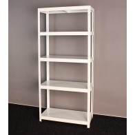 Kovový regál Vega, 5 polic, 180x80x40 cm, 130 kg, bílý