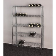 Chromovaný stojan na víno Deluxe, 45 lahví, 140x90x35 cm