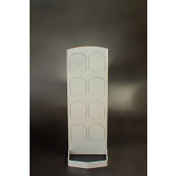 Kovový regál na boty Silver 4 páry bot, 88 x 30,5 x 5,5 cm (stojan 35 cm, konzole 14 cm)