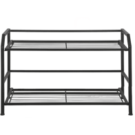 Kovový regál Evolution, černý, 2 police, 44x67x30 cm
