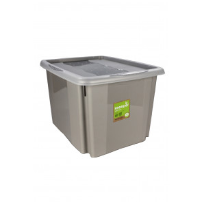 Plastový box Colours, 30 l, šedý s víkem