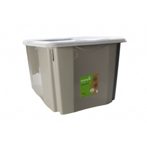 Plastový box Colours, 45 l, šedý s víkem