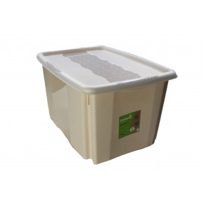 Plastový box Colours, 45 l, krémový s víkem 