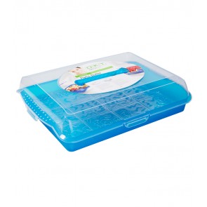 Plastový box PARTY, modrý, 35x45x11 cm 