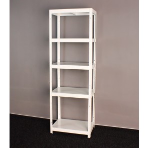 Kovový regál Vega, 5 polic, 180x60x40 cm, 130 kg, bílý