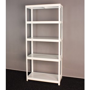 Kovový regál Vega, 5 polic, 180x80x40 cm, 130 kg, bílý