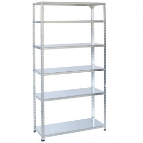 Kovový regál Metal, 6 polic, 250x100x40 cm, 100 kg
