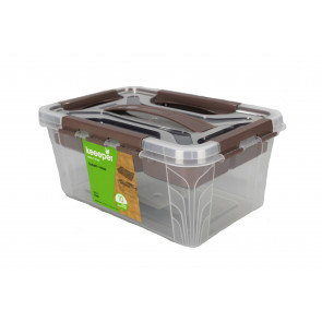 Plastový Clipp box s přihrádkou, 4,2 l , průhledný ,29x19x12,4 cm