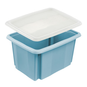 Plastový box Colours, 15 l, modrý s víkem