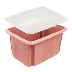 Plastový box Colours, 15 l, růžový s víkem