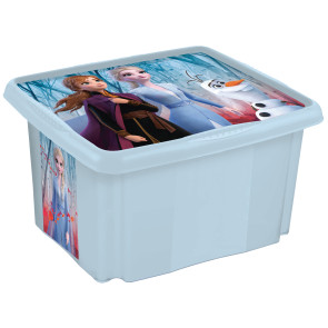 Plastový box Frozen, 24 l, světle modrý s víkem , 42,5 x 35,5 x 22,5 cm