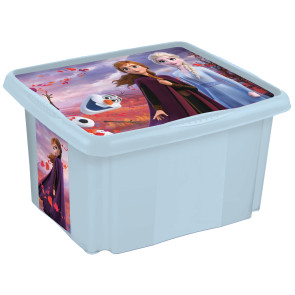 Plastový box Frozen, 45 l, světle modrý s víkem , 55,5 x 40 x 30 cm