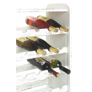 Regál na víno Rubit, na 24 lahví, odstín Provance - bílý, 62x63x25 cm