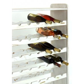 Regál na víno Rack, na 56 lahví, odstín Provance - bílý, 118x72x27 cm