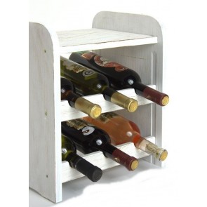 Regál na víno Ricos, na 6 lahví, odstín Provance - bílý, 38x33x27 cm