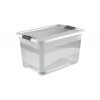 Plastový box Crystal 52 l, průhledný, na kolečkách, 59,5x39,5x35 cm - POSLEDNÍ 2 KS
