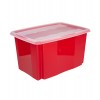 Plastový box Colours, 45 l, červený s víkem 
