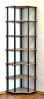 Regál rohový kombinovaný Dedal, 7 polic, 210x55x55 cm