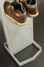 Kovový regál na boty Silver 8 párů bot, 164 x 30,5 x 5,5 cm (stojan 35 cm, konzole 14 cm)