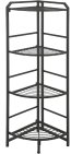 Kovový regál rohový Evolution, černý, 4 police, 116x35x33 cm