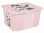 Plastový box Minnie, 24 l, světle růžový s víkem, 42,5 x 35,5 x 22,5 cm