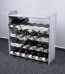 Regál na víno na 24 lahví, šedý, 65x63x27 cm
